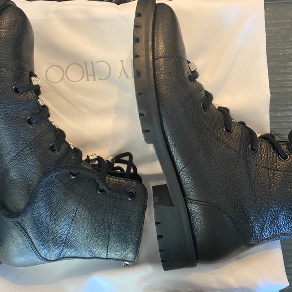 JIMMY CHOO Bren Crystal-Embellished Combat Boots - Picture 7 of 7